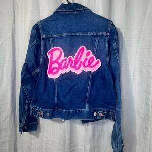 Wrangler x Barbie Women's Zip Front Denim Jacket with Back Logo Patch